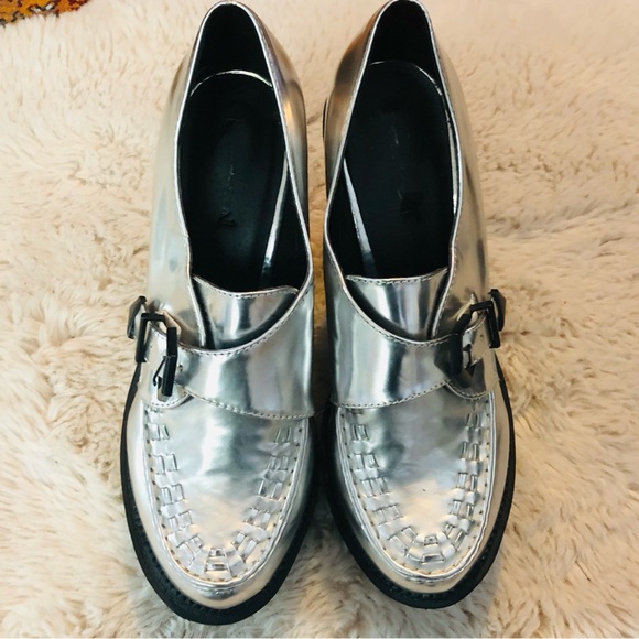 Silver platform bootie heels - Picture 3 of 6